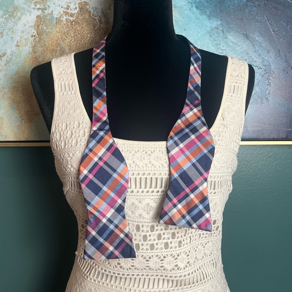 Tommy Hilfiger Plaid Self-Tie Bow Tie